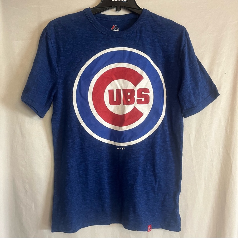 Majestic Chicago Cubs MLB Baseball Blue T-Shirt Size Small